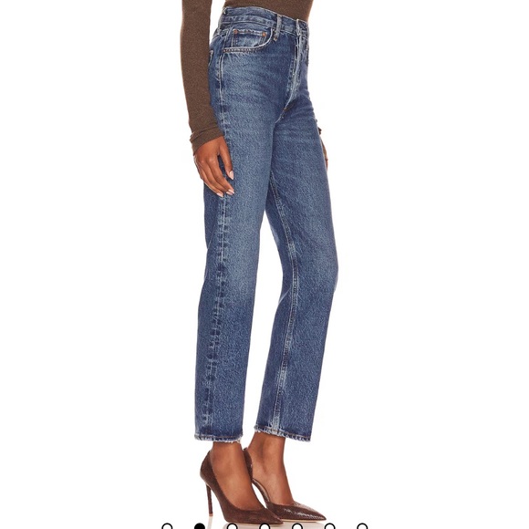 AGOLDE Blue 90's Pinch Waist High Rise Straight Jeans - Picture 2 of 12